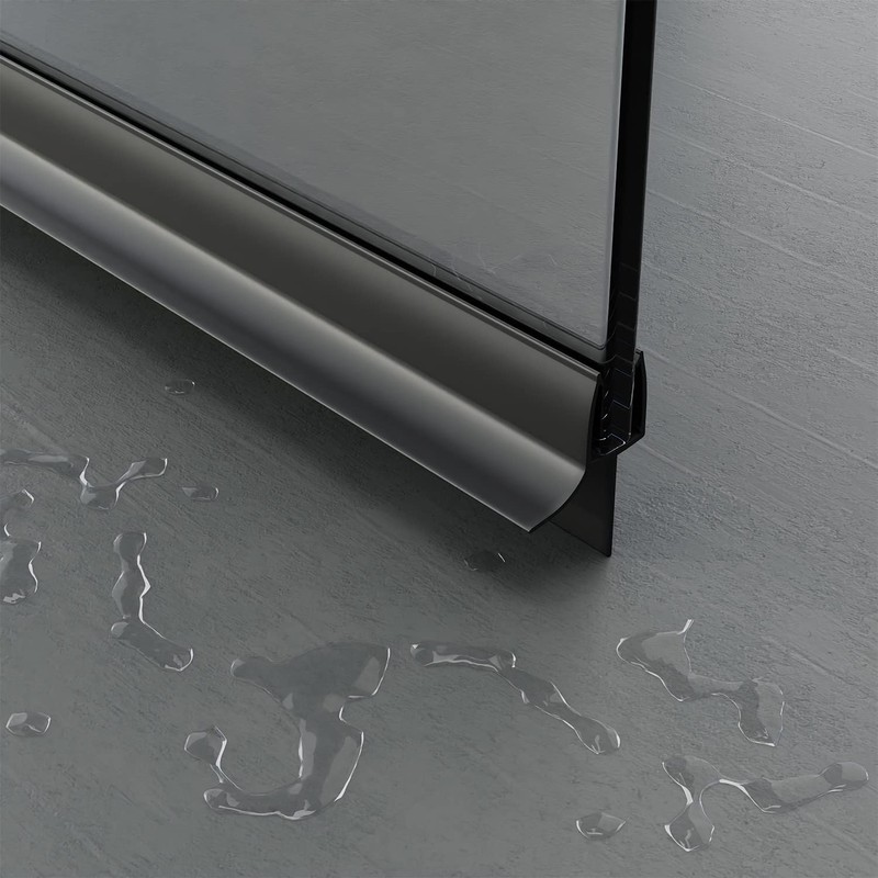 BAUHANDEL24-80 cm Shower Seal Black for Glass Thickness 6 mm