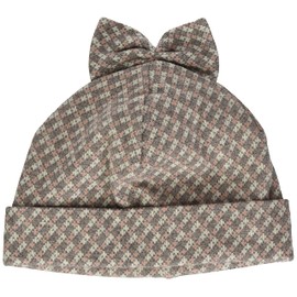 Sterntaler Girls Beanie Bow Checked Hat, Pink Mel.