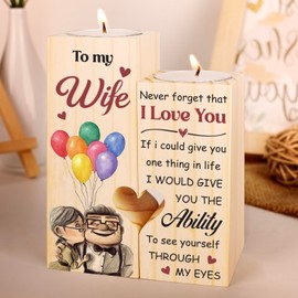 Wife Birthday Gifts, Romantic Gift for Wife Her Candlestick, from Husband, Wedding Anniversary, Newlywed, Engagement, Loving Presents