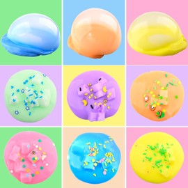6 Pack Jelly Cube Slime, Soft and Glossy Clear Slime, DIY Stress Relief Sludge Slime Toys, Birthday Gift, Christmas Party Favors Slime Kit for Girls and Boys