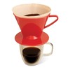 Fino Pour-Over Coffee Brewing Filter Cone, Number 2-Size, Red, Brews