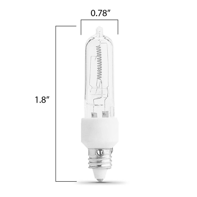 Feit Electric BPQ50/CL/MC/RP 50-Watt T3 Halogen Bulb with Mini Candelabra