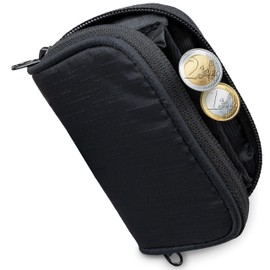 XiRRiX Women's Small Purse - Small Purse Women's with Zip - Women's Small Purse with Coin Compartment - Mini Wallet for Women in Card Format - Wallet Ideal for Travel, black, Minimal