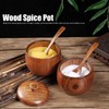 Olla de madera para especias, salero, caja de pimienta de