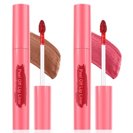 Ursoulney Lip Stain Peel Off - Long Wear Tattoo Lip Liner, Waterproof & Transfer-proof Peel Off Lip Stain with Matte Finish, Lip Tint For All Skin Types (2PCS-Nude&Berry, 2 Count (Pack of 1))