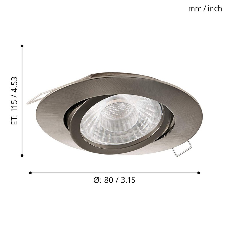 Eglo Recessed Light Die-Cast Aluminium 5 W Matt Nickel 3