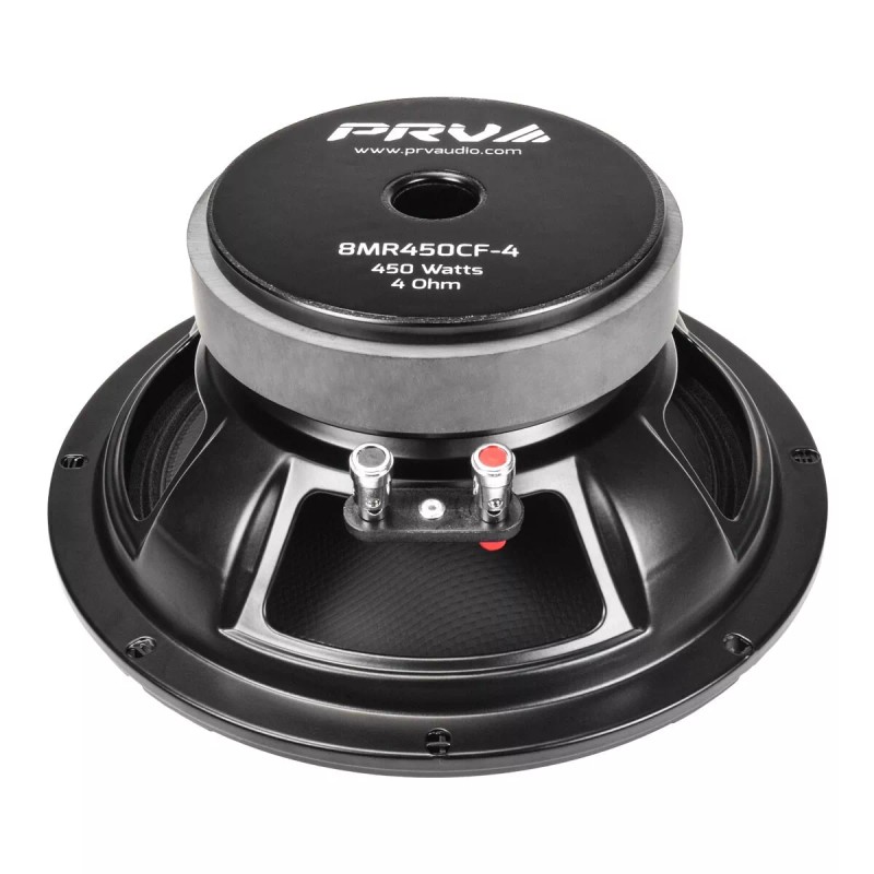PRV 8" Midrange Water Resistant Speaker 8MR450CF-4 Carbon Fiber 450W