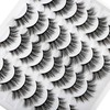 JIMIRE 16 Pairs Cat Eye False Eyelashes Fluffy Natural Fake