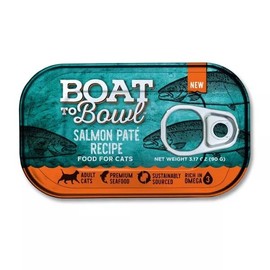 Boat to Bowl Salmon Fish Pate Recipe Wet Cat Food | Rich in Omega-3s | 3 Pack of 3.17oz cans