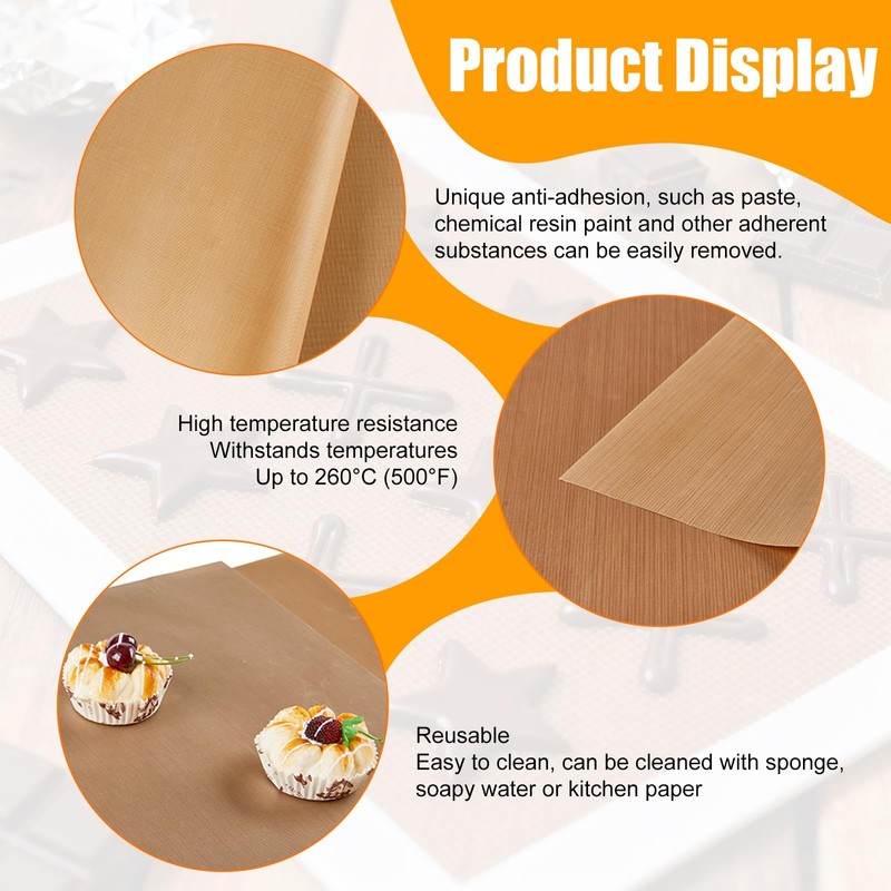 ZenithQuest Teflon Sheets for Heat Press, 5PCS Reusable Heat Resistant