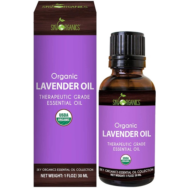 Lavender Essential Oil By Sky Organics (1oz) 100% Pure Therapeutic French Lavender Oil For Diffuser, Aromatherapy, Headache, Pain, Meditation, Anxiety, Sleep-Perfect For Candles & Massage