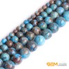 GEM-inside 8mm Round Smooth Dyed Blue Sea Sediment Jasper Jewelry