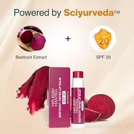 NOURISH MANTRA Bálsamo Labial Con Color De Remolacha Y Fps 20 | Bálsamo Labial Para Labios Agrietados Y Secos | Enriquecido Con Aceite De Almendras, M