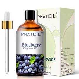 PHATOIL 3.38FL.OZ Blueberry Fragrance Oils for Aromatherapy, Essential Oils for Diffusers for Home, Perfect for Diffuser, Yoga, Skin Care, DIY Candle and Soap Making - 100ml