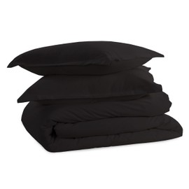 Color Remedy 3-Piece Queen Duvet Cover Set – Easy Care Duvet Cover – Duvet Cover Queen Size – Easy Button Closure – Durable Comforter Cover - Comforter Not Included – Super Soft – Black