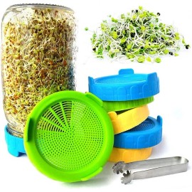 Honest Seed Co. Sprouting Jar Lids | Make Microgreen Sprouts at Home - 2pk - 2 Green