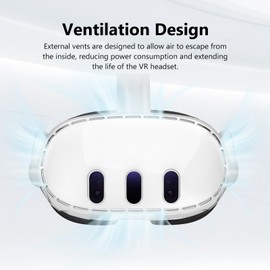 FTRONGRT Case Compatible with Meta Quest 3, Anti-Scratch, Protect Lens, Hard PC, VR Protective Cover Compatible with Meta Quest 3. Transparent