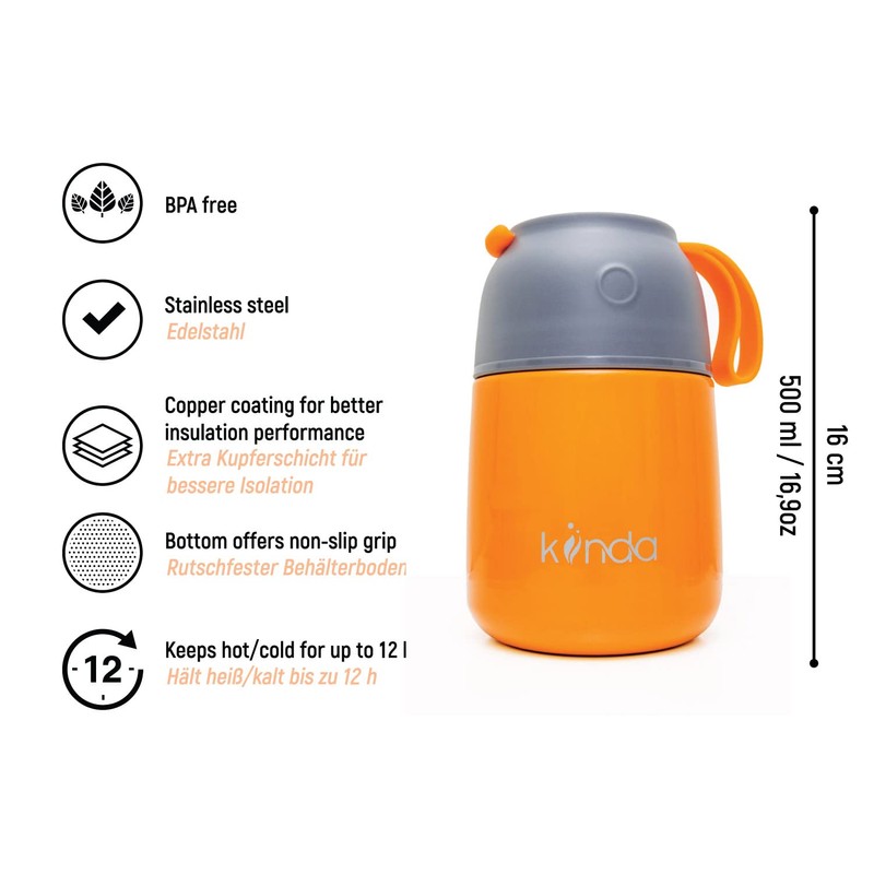 kiinda Thermal Container Warming Box 500 ml BPA Free Stainless