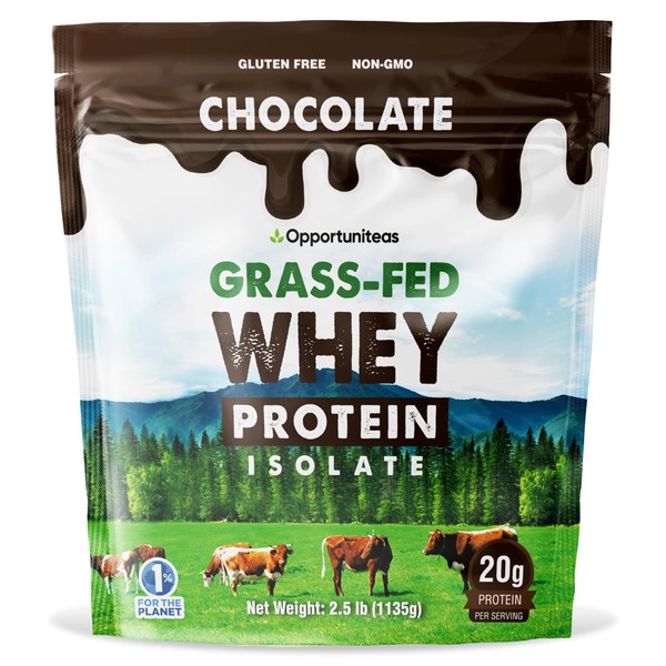 Opportuniteas Opportuniteas Grass Fed Chocolate Whey Protein Isolate Powder -