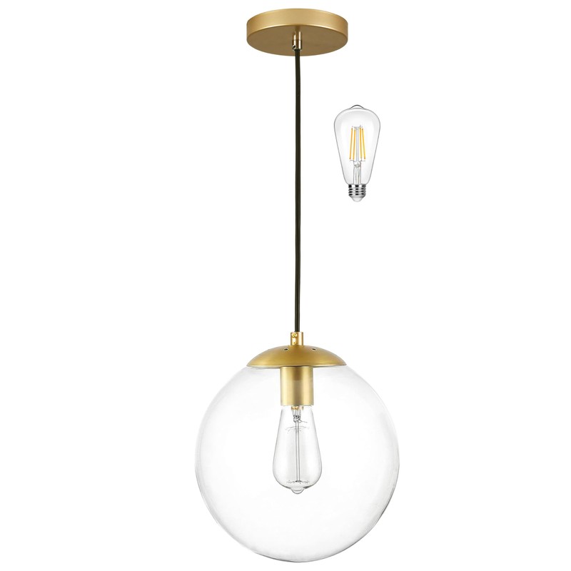 KoKo&Yukina 8 Inch Globe Pendant Lighting for Kitchen Island Mid