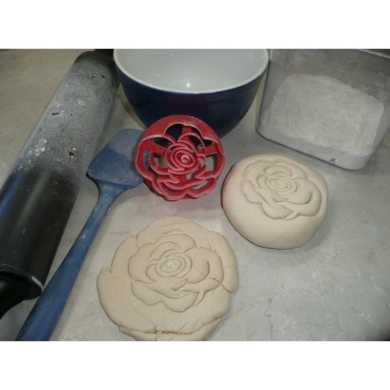 ROSE FLOWER DESIGN PATTERN CONCHA CUTTER MEXICAN SWEET BREAD STAMP
