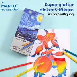 MARCO Colouring Pencils for Adults for Colouring, 36 Oil Coloured Pencils, Wooden Pencils for Adults and Children, Ideal for Drawing Illustrations, Graffiti, Painter Lovers, 7100por