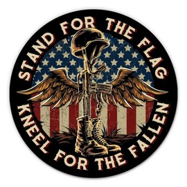 Stand for The Flag Kneel for The Fallen Military Stickers - 2 Pack - Waterproof Vinyl for Car, Phone, Water Bottle, Laptop - USA Patriotic American Decals (2-Pack)