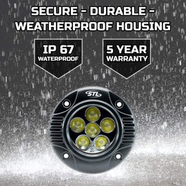 Circle Carbine Round Flush Mount Off-Road LED Work Light for Off Road Truck Car ATV UTV SUV Motorcycle Boat Waterproof (Spotlight)