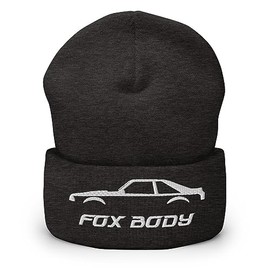 Fox Body 3rd Gen Stang Owner Gift Street Racing Project CarCuffed Beanie Dark Grey