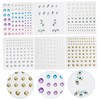 TOVINANNA 6 Sheets Face Rhinestone Stickers Stick on Gems Gold