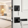 Probrico Matte Black Exterior Door Locksets with Deadbolt,Front Door Entry