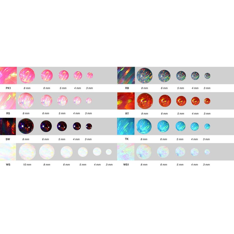 Piercingline® Synthetic Opal Screw Ball with Surgical Steel Thread