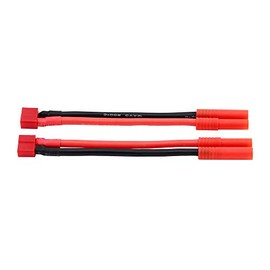 OliRC HXT 4 mm Ball Banana Connector to Female T Connector Decan Connector Adapter with 12awg 10 cm Wire (C70-2) Pack of 2