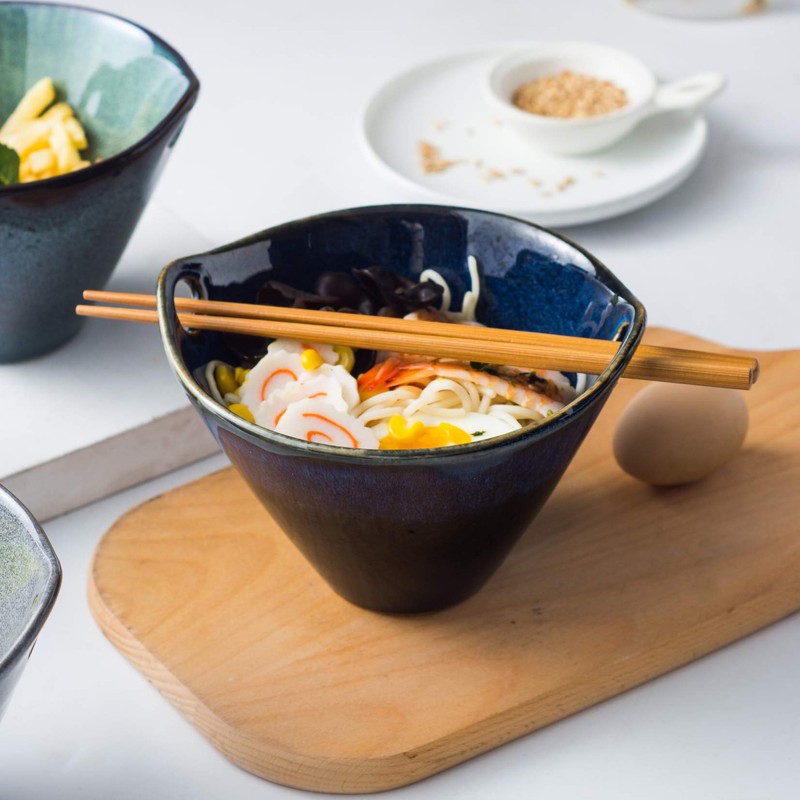 UNICASA Japanese Ramen Bowl Set with Chopsticks, Spoons and Rests,