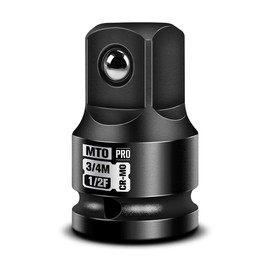 1/2" Female to 3/4" Male Impact Socket Adapter, 1/2" Impact Socket Adapter for High Torque Applications, Heavy-Duty Chrome Molybdenum Alloy Steel