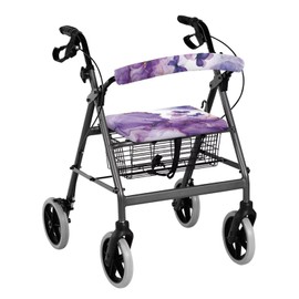 LedBack Rollator Walker Accessories for Walkers Purple Butterfly Marble Walker Seat Cover Rollator Seat and Back Rest Covers