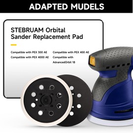 STEBRUAM Pack of 2 125 mm Professional Sanding Disc with Hook and Loop 8 Holes Sanding Plate Compatible with Bosch PEX 300 AE and PEX 400 AE Eccentric Sanding Machine