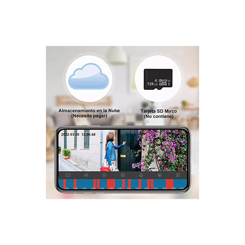 BAKEWAY Cámara de Seguridad Exterior WiFi HD 1080P IP66 Impermeable