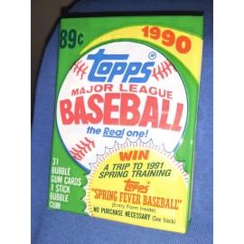 1990 TOPPS BASEBALL UNOPENED PACK 31 CARD CELLO PACK WITH GUM GOLD CUP  MVP HOF