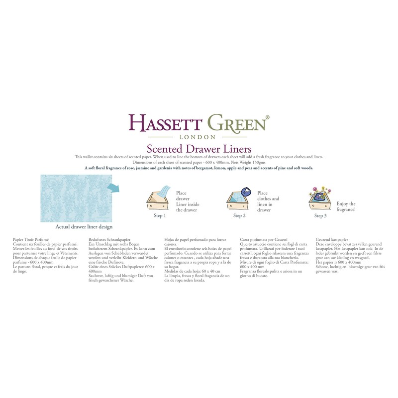Hassett Green London - Natural Cotton Scented Drawer Liners -