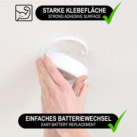 com-four com-four? 5X Magnethalterung fr Sicherheitsmelder - Halterung zum Kleben oder Bohren - Befestigung mit extra starken Klebepads fr Rauchmelder - magnetische Aufh?ngung (05 Stck - silberfarben)