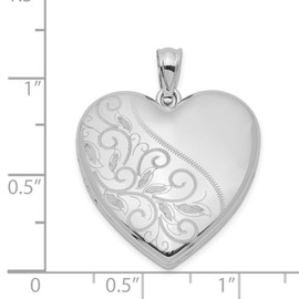 JewelryWeb 925 Sterling Silver Polished Holds 4 photos 24mm Scrolled Love Heart Family Locket-Locket Necklace for Women