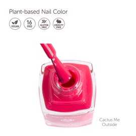 Nailtural Origin Nail Polish, Cactus Me Outside Hot Pink Color, Cruelty Free, Vegan Plant Based, Lasts 7 Days for Long Durability, Sustainable Non Toxic Formula, 0.37 Fl Oz