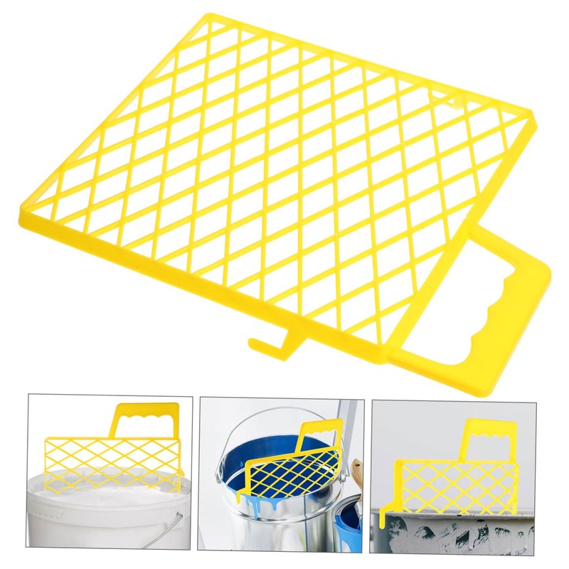 Operitacx Paint Bucket Grid Durable Plastic Paint Filter and Tray