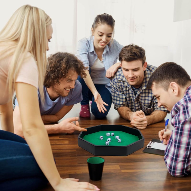 Gesserit Dice Board with Felt Pad, Green Felt Lined PU