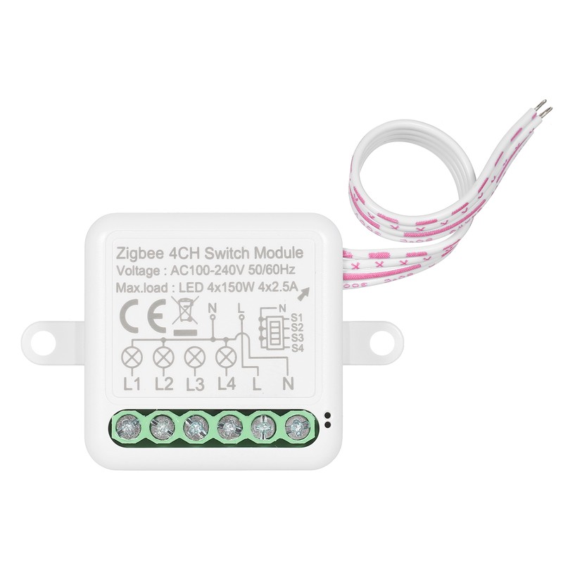 4CH Zigbee Mini Smart Switch Relay Module Support 2 Way