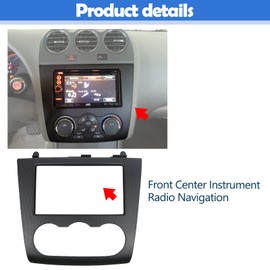 Osompar Front Center Instrument Panel Radio Navigation Bezel Compatible with 2007-2012 Nissan Altima Replaces 68260-JA00A Dash Radio Climate Bezel Center Trim Panel