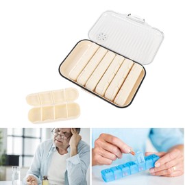 Pomya Weekly Medication Organizer, Secure Closure 7 Day Medication Box for Travel (28 Grid)