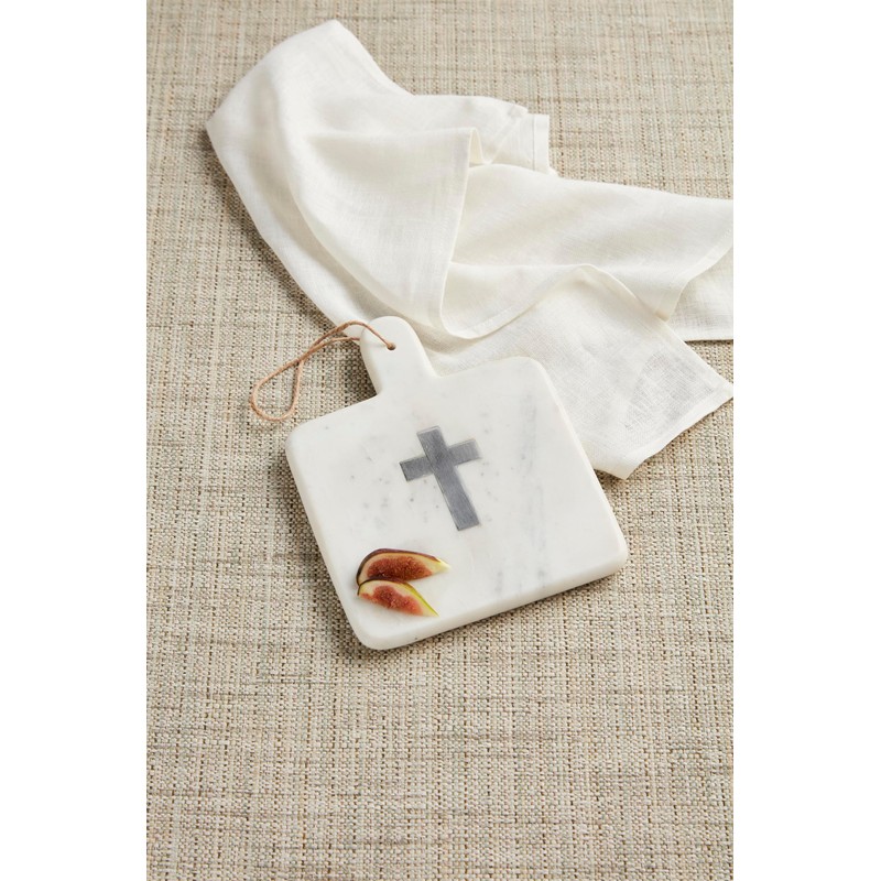 Mud Pie Marble Board With Cross; 9" x 7"