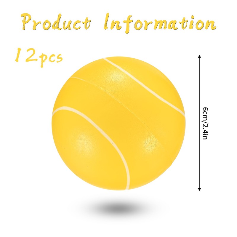 Xujinsongg 12 Pcs Foam Balls, Foam Tennis Balls, Sponge Balls,